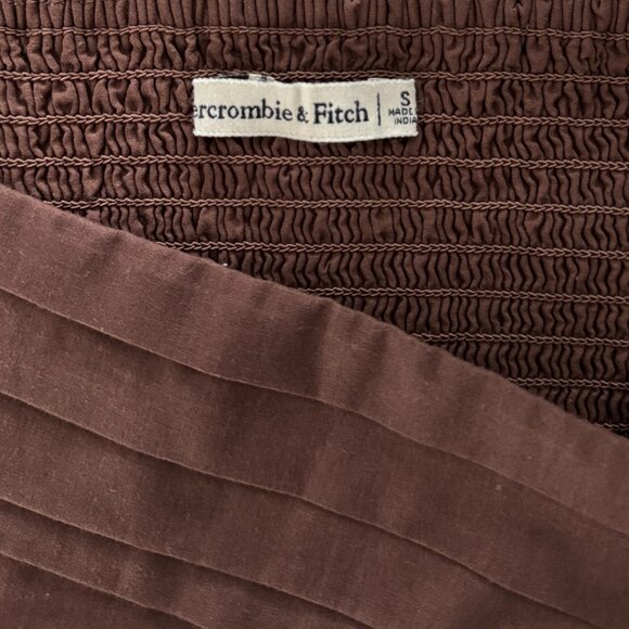 Abercrombie & Fitch Puff-Sleeve Crop Top Brown Women's‎ Size Small - Picture 5 of 6